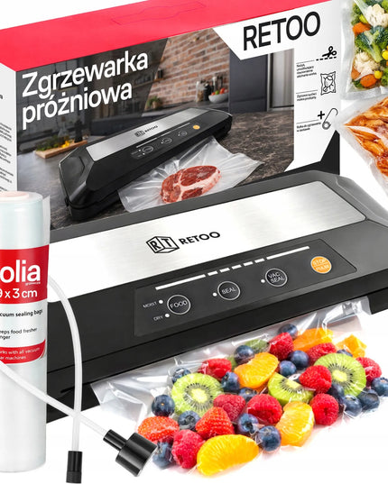 Automatinė vakuuminė maisto pakavimo mašina RETOO, 110W + plėvelė ir priedai
