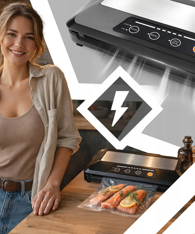 Automatinė vakuuminė maisto pakavimo mašina RETOO, 110W + plėvelė ir priedai