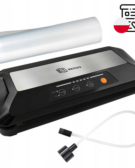 Automatinė vakuuminė maisto pakavimo mašina RETOO, 110W + plėvelė ir priedai