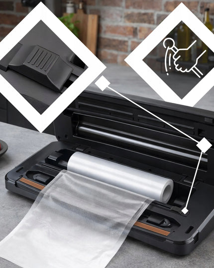 Automatinė vakuuminė maisto pakavimo mašina RETOO, 110W + plėvelė ir priedai