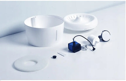 Automatinė vandens girdykla-fontanas Els Pet, 2,5 l, su LED apšvietimu ir filtru, balta/pilka
