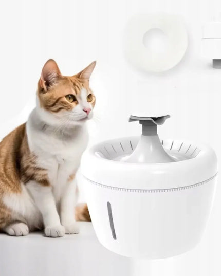 Automatinė vandens girdykla-fontanas Els Pet, 2,5 l, su LED apšvietimu ir filtru, balta/pilka