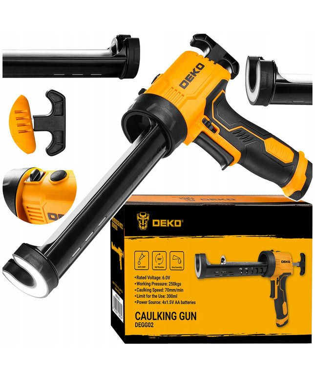 Automatinis akumuliatorinis silikono ir klijų spaudimo pistoletas DEKO DEGG02 6V su LED apšvietimu