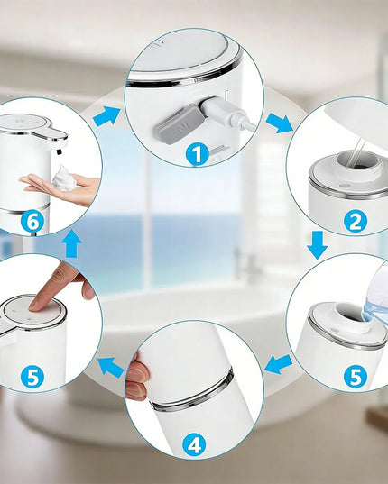 Automatinis bekontaktis putų muilo dozatorius, sieninis, USB