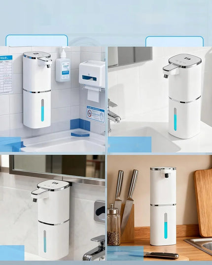 Automatinis bekontaktis putų muilo dozatorius, USB, 400 ml, baltas