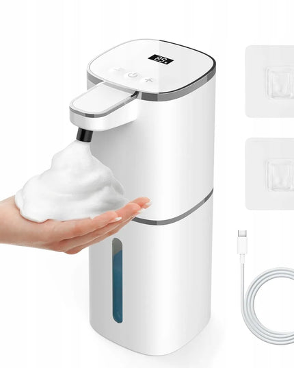 Automatinis bekontaktis putų muilo dozatorius, USB, 400 ml, baltas