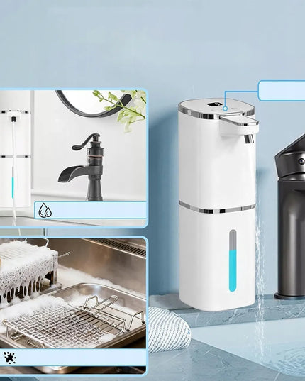 Automatinis bekontaktis putų muilo dozatorius, USB, 400 ml, baltas