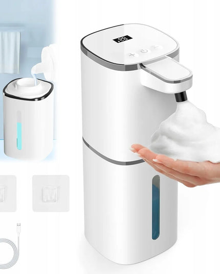 Automatinis bekontaktis putų muilo dozatorius, USB, 400 ml, baltas