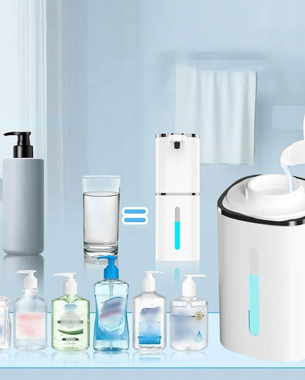 Automatinis bekontaktis putų muilo dozatorius, USB, 400 ml, baltas