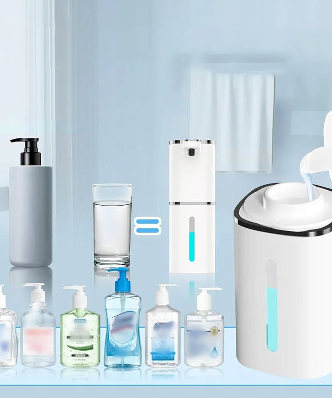 Automatinis bekontaktis putų muilo dozatorius, USB, 400 ml, baltas