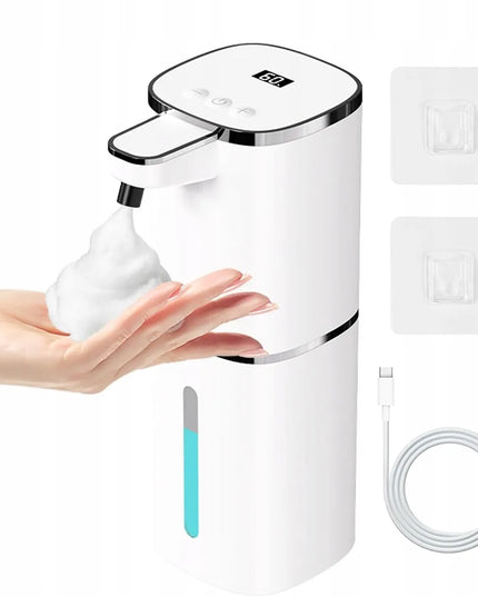Automatinis bekontaktis putų muilo dozatorius, USB, 400 ml, baltas
