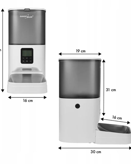 Automatinis ėdesio dozatorius, šėrykla šunims, katėms ir triušiams, 6L, USB