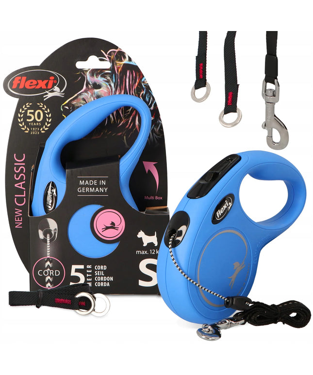 Automatinis Flexi Classic S šuns pavadėlis, mėlynas, 5 m, iki 12 kg