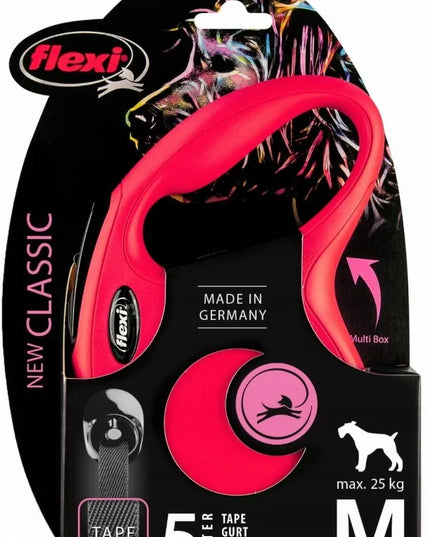 Automatinis „Flexi New Classic“ pavadėlis šunims, M dydžio juosta, raudonas, 5 metrų