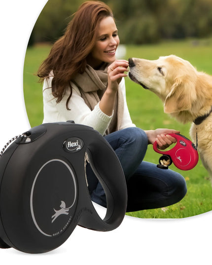 Automatinis „Flexi“ šunų pavadėlis su virvele, 5 m, su stabdžiu, iki 12 kg