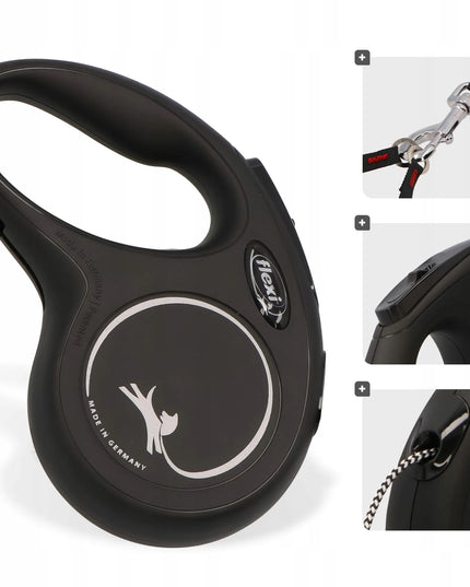 Automatinis „Flexi“ šunų pavadėlis su virvele, 5 m, su stabdžiu, iki 12 kg