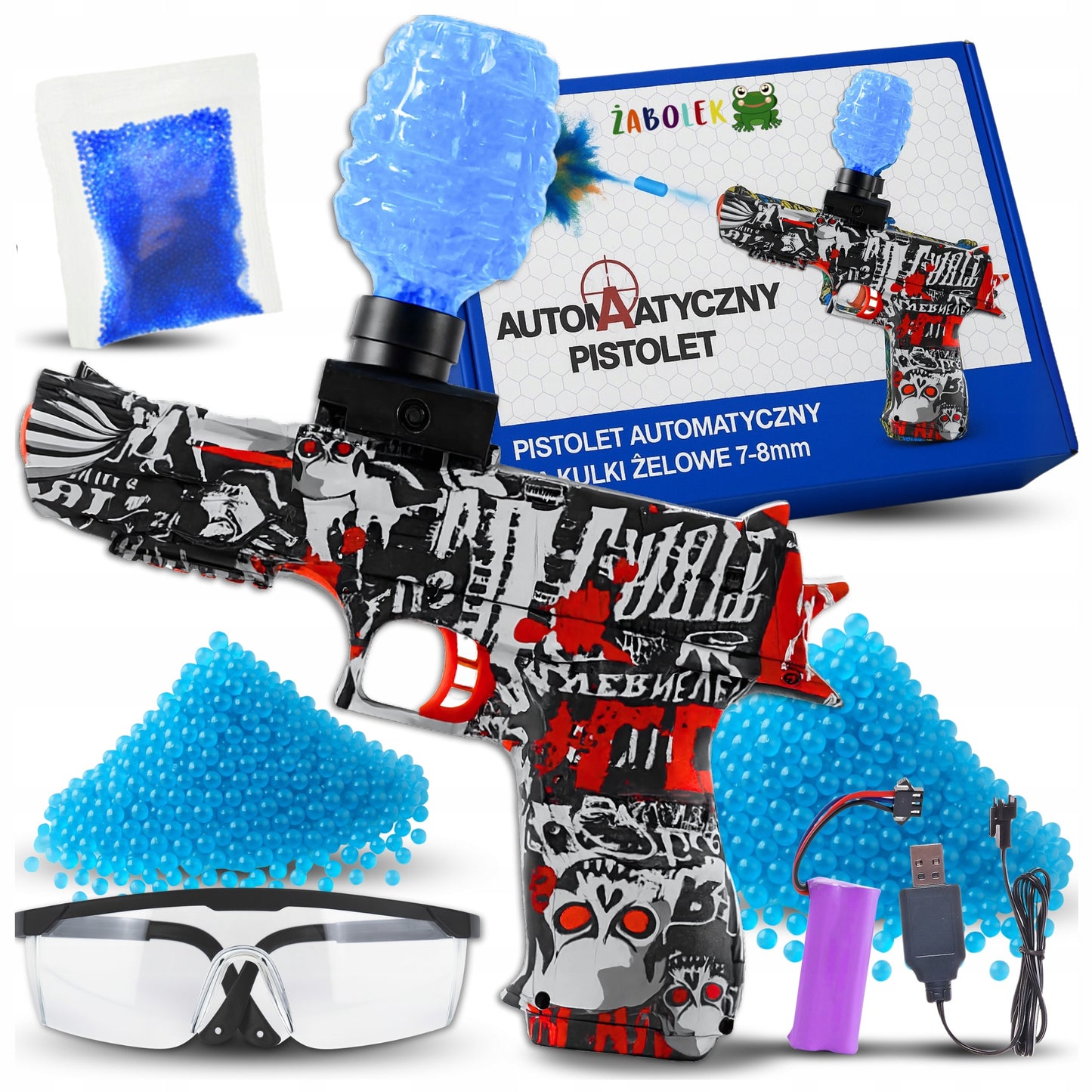Automatinis Gel Gun Deagle CS su Vandens Kamuoliukais ir Pilnu Rinkiniu 14+