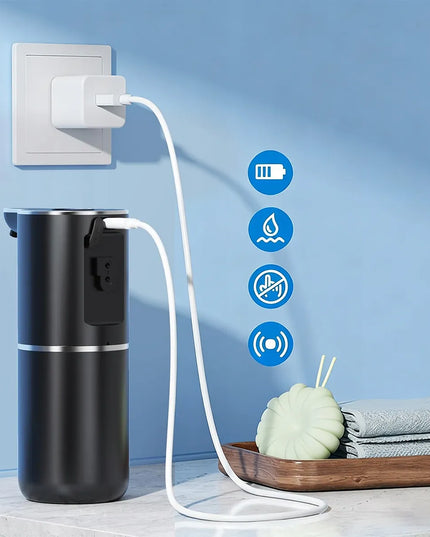 Automatinis indų ploviklio ir muilo dozatorius su jutikliu 380ml juodas