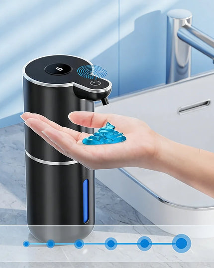 Automatinis indų ploviklio ir muilo dozatorius su jutikliu 380ml juodas