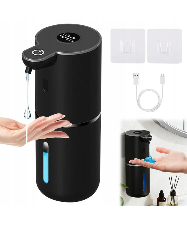 Automatinis indų ploviklio ir muilo dozatorius su jutikliu 380ml juodas