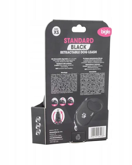 Automatinis pavadėlis mažam šuniui XS juodas – Biglo Standard Black