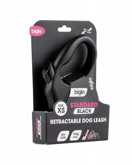 Automatinis pavadėlis mažam šuniui XS juodas – Biglo Standard Black