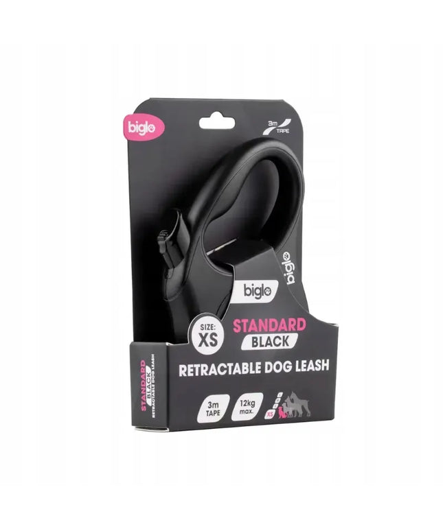 Automatinis pavadėlis mažam šuniui XS juodas – Biglo Standard Black