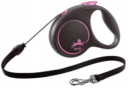 Automatinis pavadėlis šunims Flexi Black Design, virvelė M, rožinis, 5 m