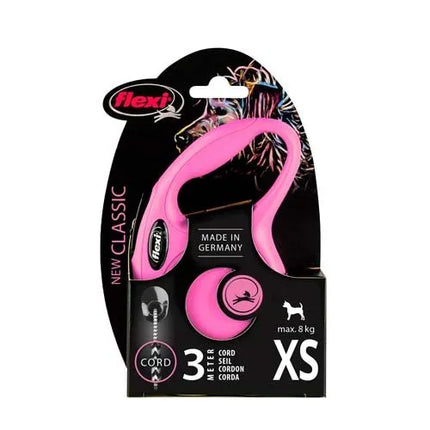 Automatinis pavadėlis šunims ir katėms FLEXI New Classic XS, 3 m iki 8 kg, rožinis