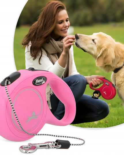Automatinis pavadėlis šunims ir katėms FLEXI New Classic XS, 3 m iki 8 kg, rožinis