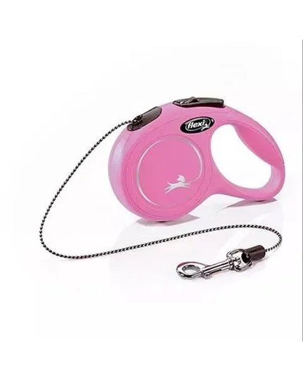 Automatinis pavadėlis šunims ir katėms FLEXI New Classic XS, 3 m iki 8 kg, rožinis