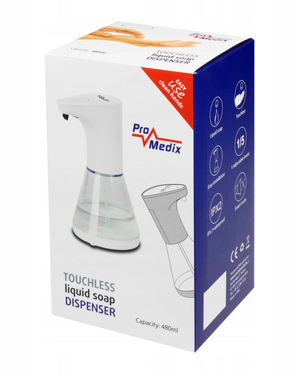 Automatinis skysto muilo dozatorius ProMedix 480 ml, bekontaktis, su reguliavimu