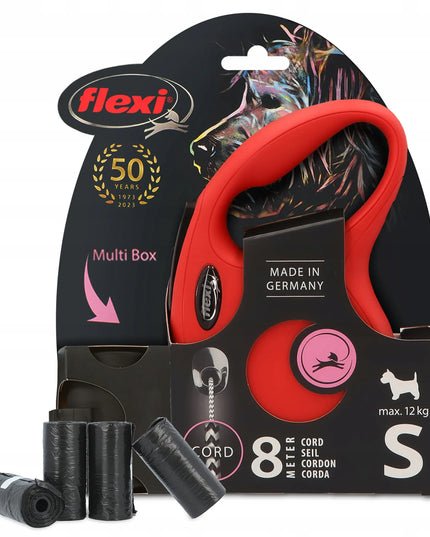 Automatinis šuns ir katės pavadėlis Flexi 8 m su Multi Box dėklu ir 80 maišelių