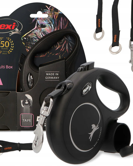 Automatinis šunų pavadėlis FLEXI 5m, 50kg, juostinis, su Multi Box dėžute