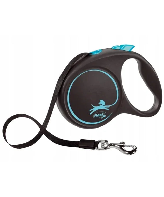 Automatinis šunų pavadėlis FLEXI Black Design L, juodas ir mėlynas, 5 m