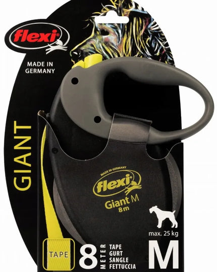 Automatinis šunų pavadėlis Flexi Giant Neon, juostinis, M dydis, 8 m