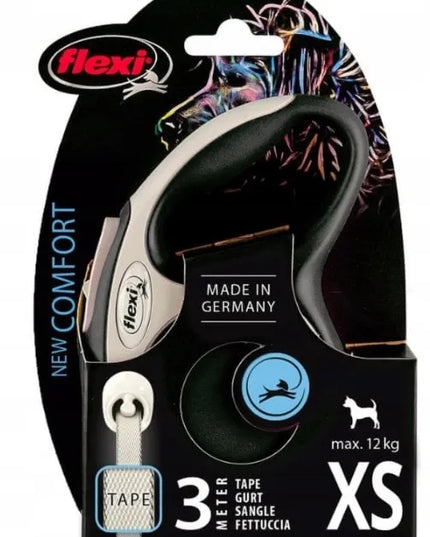Automatinis šunų pavadėlis FLEXI New Classic, juostinis, XS, juodas, 3 m