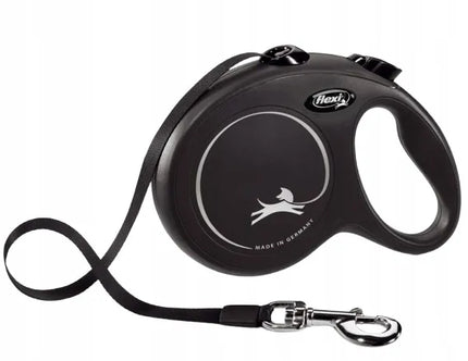 Automatinis šunų pavadėlis Flexi New Classic, L dydžio juosta, 5 m, juodas