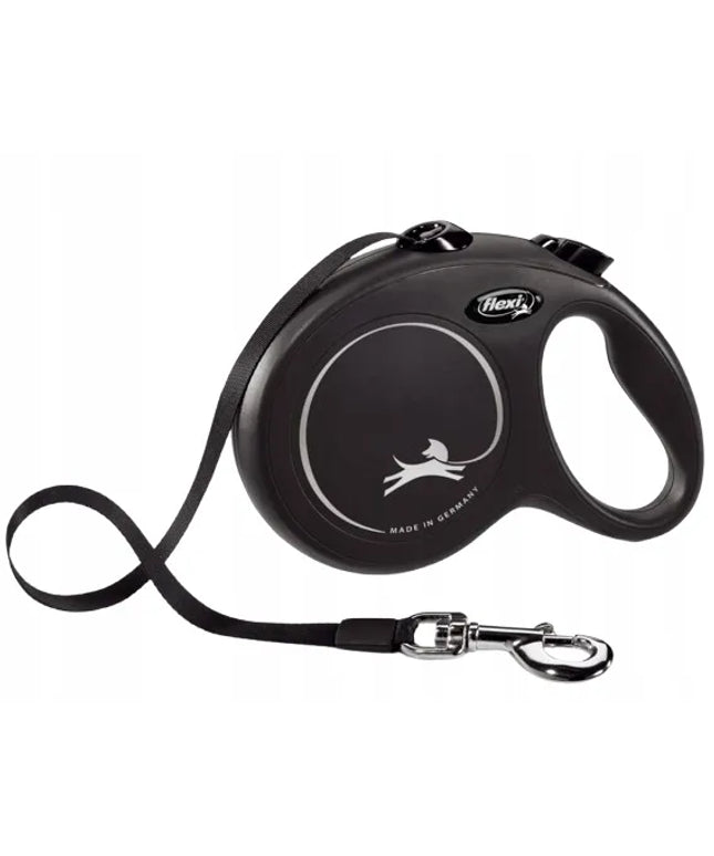 Automatinis šunų pavadėlis Flexi New Classic, L dydžio juosta, 5 m, juodas