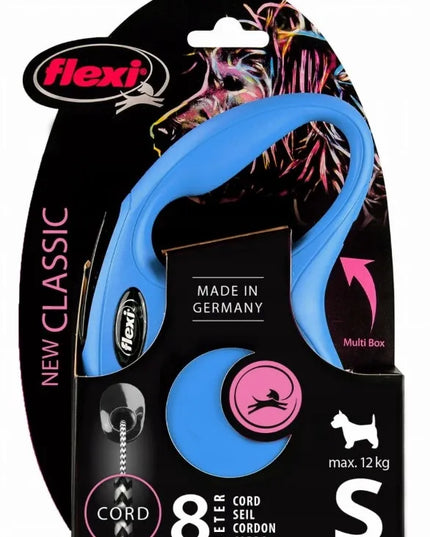 Automatinis šunų pavadėlis FLEXI New Classic S, 8 m, mėlynas