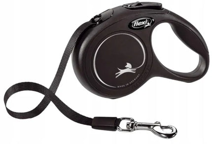 Automatinis šunų pavadėlis Flexi New Classic, S dydžio juosta, juodas, 5 m
