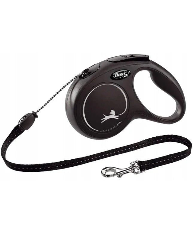 Automatinis šunų pavadėlis FLEXI New Classic S, virvutė, 8 m, juodas