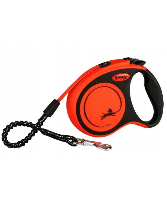 Automatinis šunų pavadėlis FLEXI Xtreme su juosta, dydis L, 8 m, oranžinis