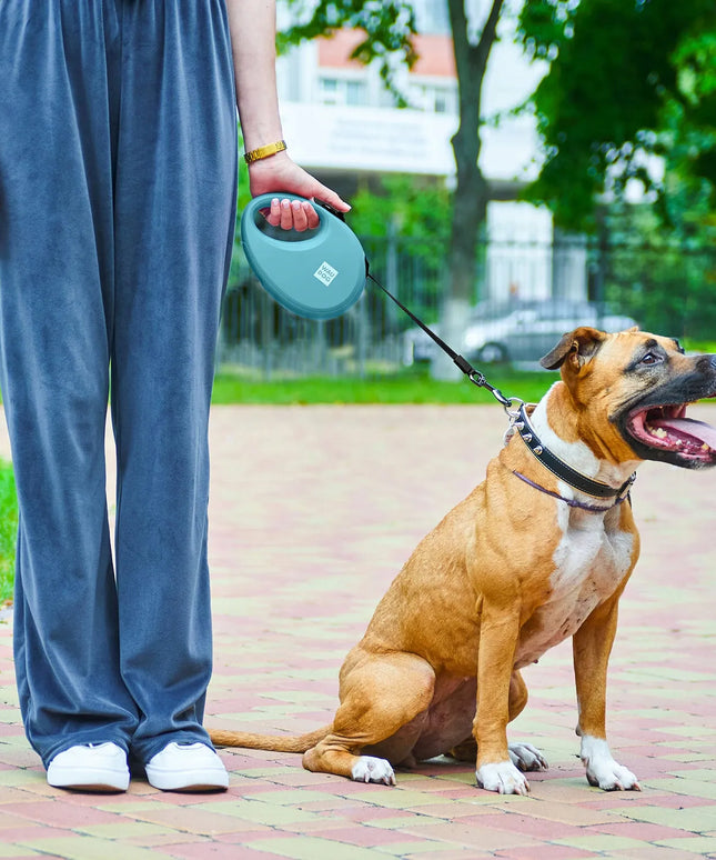 Automatinis šunų pavadėlis su maišelių dėtuve, atspindintis šviesą, dydis S, iki 12 kg