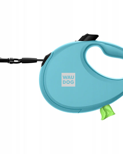 Automatinis šunų pavadėlis su maišelių dėtuve, atspindintis šviesą, dydis S, iki 12 kg