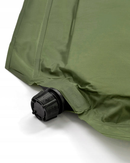 Automatiškai pripučiamas turistinis kilimėlis Meteor 200x66x3,8 cm su pagalvėle žalias stovyklavimui ir kelionėms