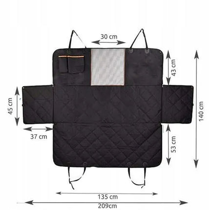 Automobilinis kilimėlis šunims Purlov XL/XXL, 140 cm x 209 cm, juodas