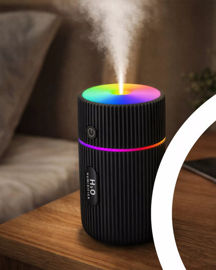 Automobilinis oro drėkintuvas, kvapų difuzorius, USB, naktinė RGB lemputė