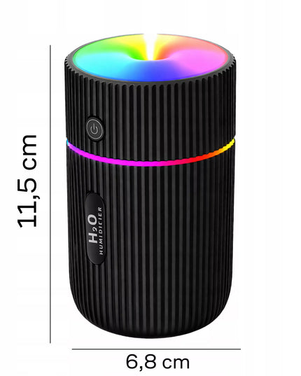 Automobilinis oro drėkintuvas, kvapų difuzorius, USB, naktinė RGB lemputė