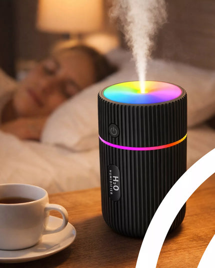 Automobilinis oro drėkintuvas, kvapų difuzorius, USB, naktinė RGB lemputė